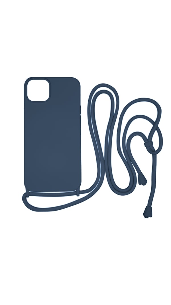 Vivid CrossBody Back Cover Σιλικόνης με Λουράκι Navy Μπλε (iPhone 15 Plus)