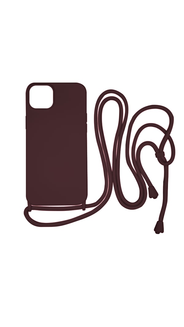 Vivid Back Cover Σιλικόνης / Πλαστικό με Λουράκι Μπορντό (iPhone 15 Plus)