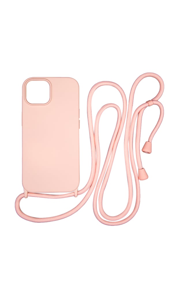 Vivid Back Cover Σιλικόνης / Πλαστικό με Λουράκι Ροζ (iPhone 15)