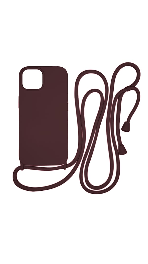 Vivid Back Cover Σιλικόνης / Πλαστικό με Λουράκι Μπορντό (iPhone 15)
