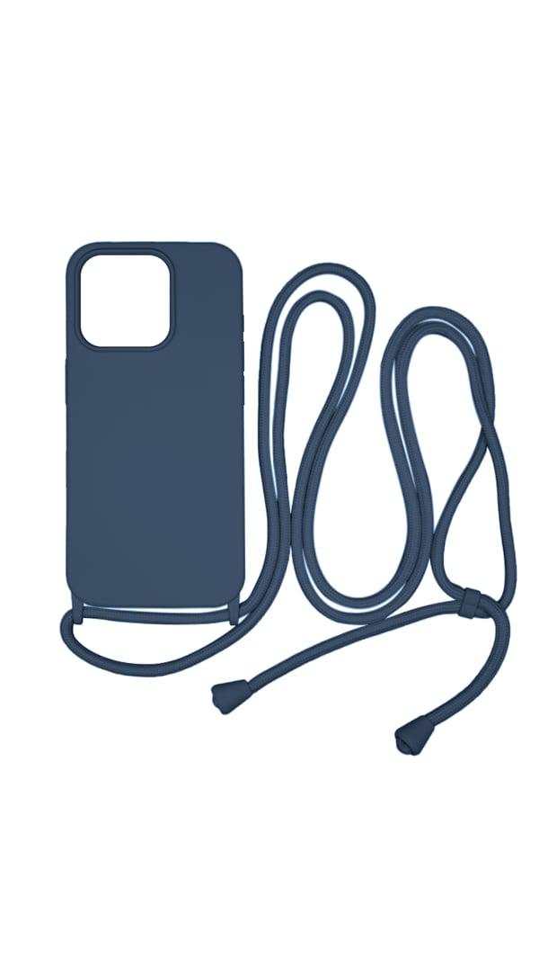 Vivid Back Cover Σιλικόνης με Λουράκι Navy Μπλε (iPhone 15 Pro)