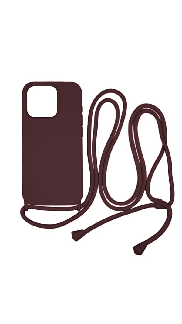 Vivid Back Cover Σιλικόνης / Πλαστικό με Λουράκι Μπορντό (iPhone 15 Pro)