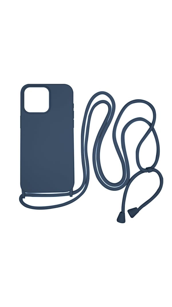 Vivid Back Cover Σιλικόνης / Πλαστικό με Λουράκι Navy Μπλε (iPhone 15 Pro Max)