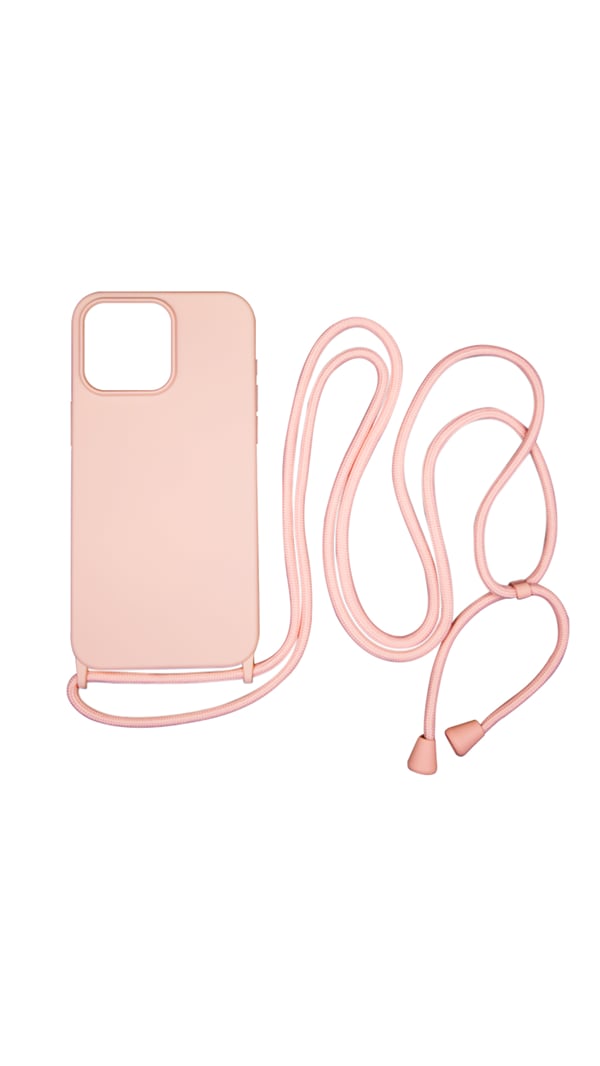 Vivid CrossBody Back Cover Σιλικόνης / Πλαστικό με Λουράκι Ροζ (iPhone 15 Pro Max)