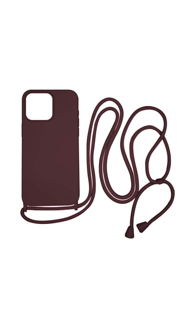 Vivid Back Cover Σιλικόνης / Πλαστικό με Λουράκι Μπορντό (iPhone 15 Pro Max)