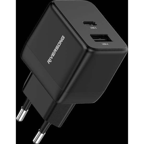 Riversong Φορτιστής Χωρίς Καλώδιο GaN με Θύρα USB-A και Θύρα USB-C Μαύρος (PowerKub G20 Pro AD117)