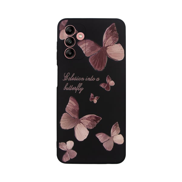 Vivid Silicone Case Samsung Galaxy A04s Butterfly Black Pink 5213015674226