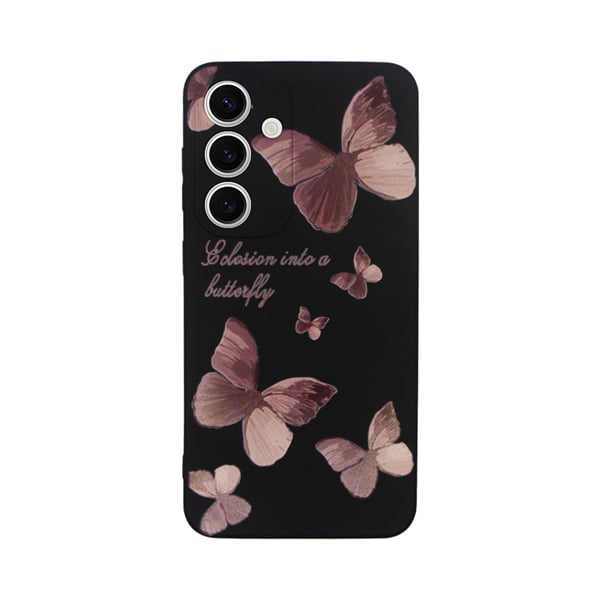Vivid Silicone Case Samsung Galaxy S24 Butterfly Black Pink 5213015674257
