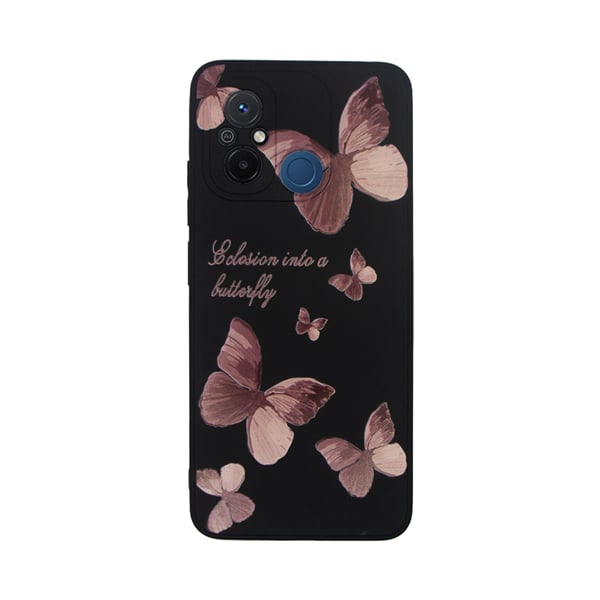 Vivid Silicone Case Xiaomi Redmi 12c Butterfly Black Pink 5213015674288
