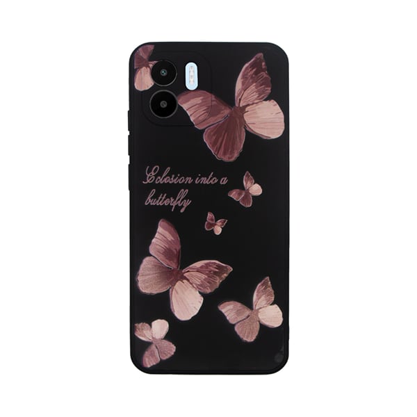 Vivid Silicone Case Redmi A2 Butterfly Black Pink 5213015674295