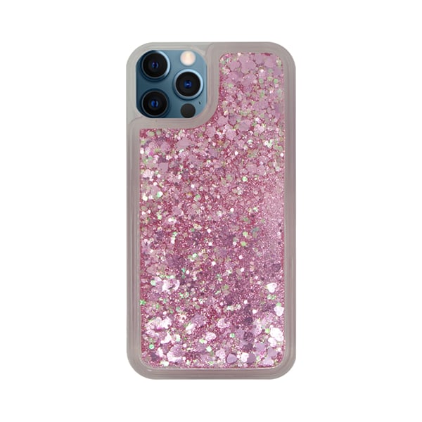 Vivid Liquid Glitter Back Cover Σιλικόνης Ροζ (iPhone 12 / 12 Pro)