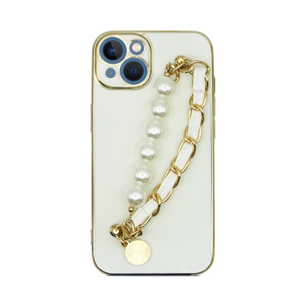 Vivid Pearl Chain Holder Back Cover Σιλικόνης / Πλαστικό Λευκό (iPhone 13)