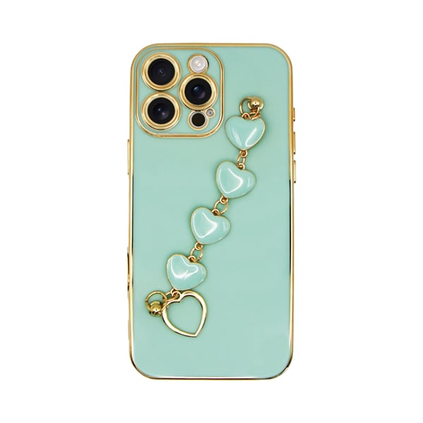Vivid Slim Case Heart Chain Hand Strap Apple Iphone 16 Pro Max Green 5213015676558