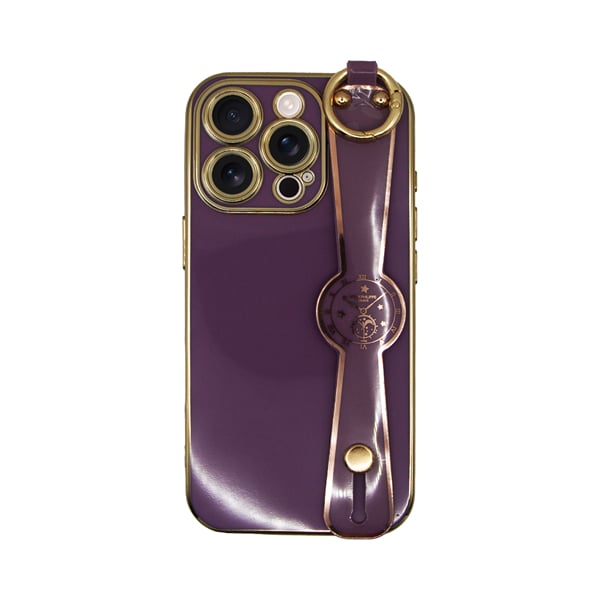 Vivid Silicone Case Wrist Strap Holder Apple Iphone 16 Pro Purple 5213015676589