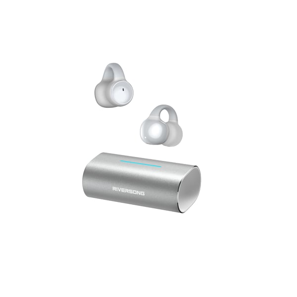 Riversong AirClip L3 In-ear Bluetooth Handsfree Ακουστικά με Θήκη Φόρτισης Ασημί