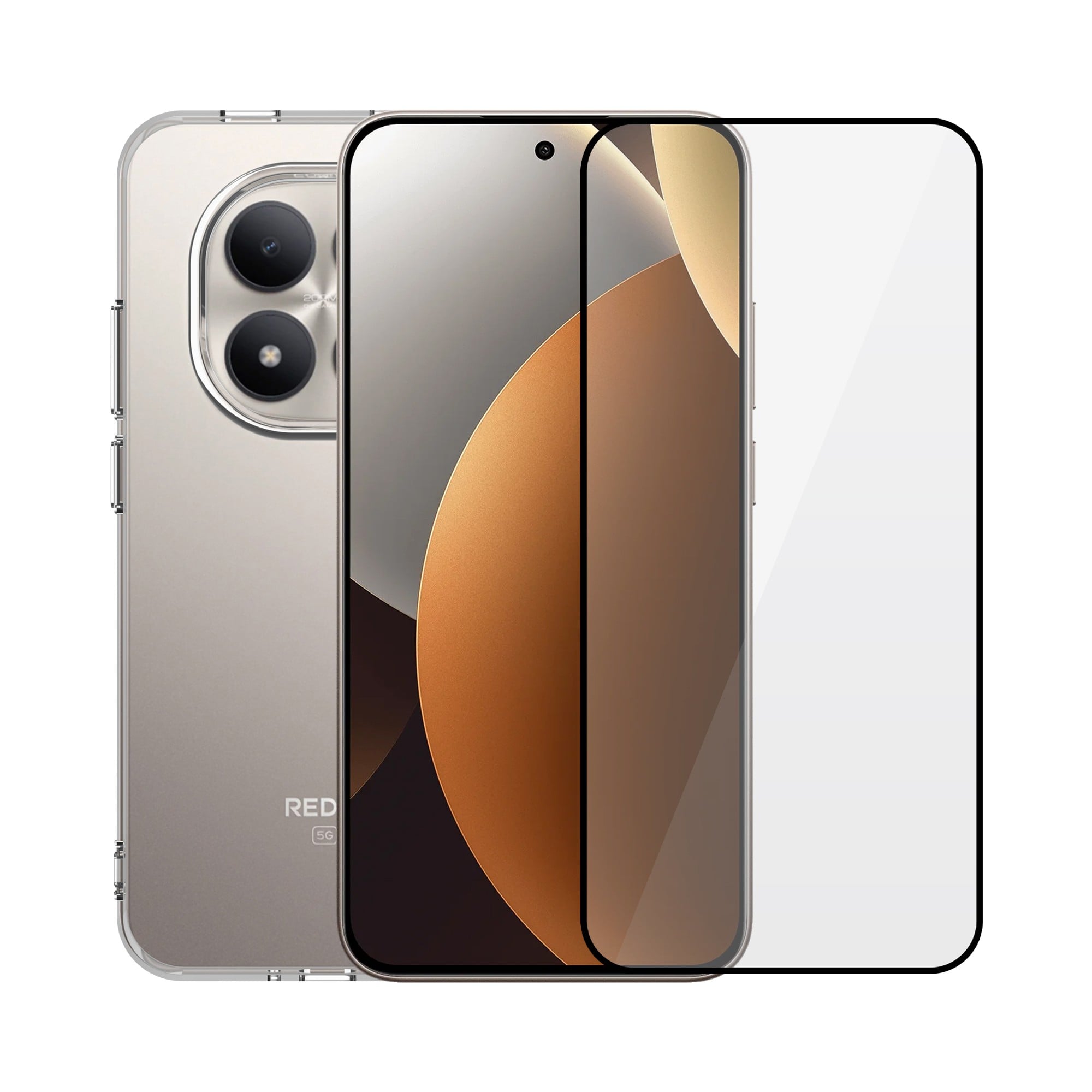 Vivid Set Back Cover Σιλικόνης / Tempered Glass Σετ με Τζαμάκι Διάφανο (Redmi Note 15 Pro 5G)