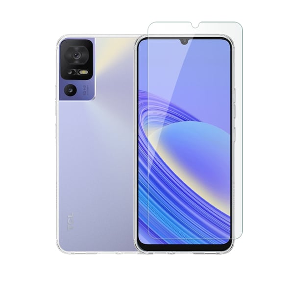 Vivid Set Back Cover Σιλικόνης / Tempered Glass Σετ με Τζαμάκι Διάφανο (TCL 40 SE)