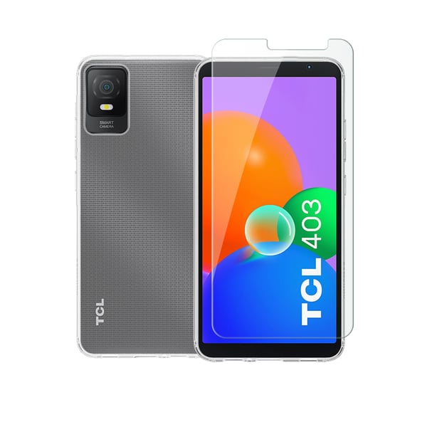 Vivid Σετ Back Cover Σιλικόνης / Tempered Glass Σετ με Τζαμάκι Διάφανο (TCL 403)
