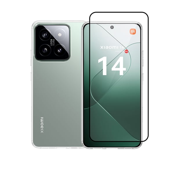 Vivid Set Gelly Back Cover Tempered Glass / Σιλικόνης Σετ με Τζαμάκι Διάφανο (Xiaomi 14)