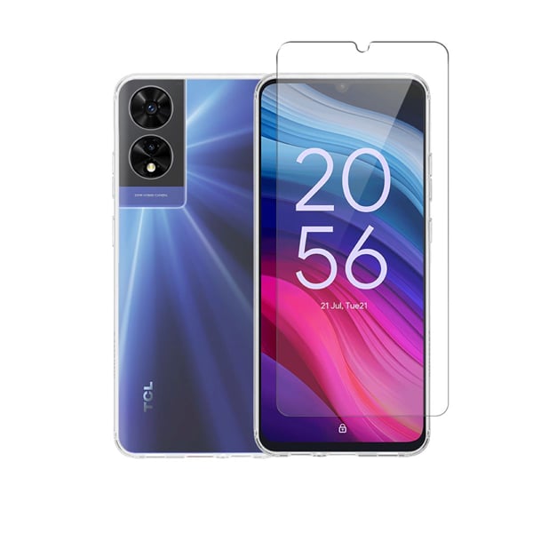 Vivid Back Cover Σιλικόνης / Tempered Glass Σετ με Τζαμάκι Διάφανο (TCL 505 - TCL)