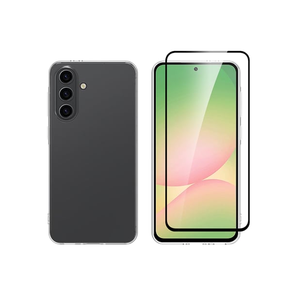 Vivid Set Gelly Back Cover Tempered Glass Σετ με Τζαμάκι Μαύρο (Galaxy A56)