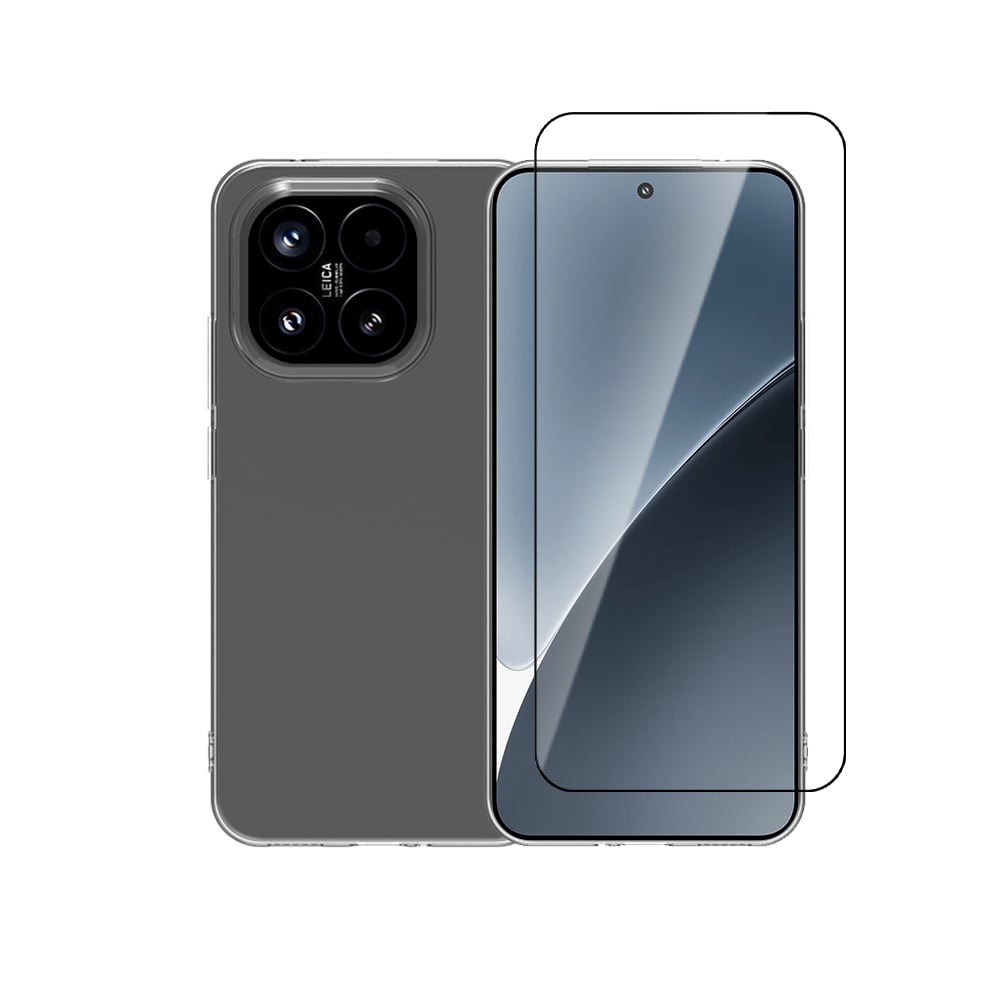 Vivid Set Gelly Back Cover Tempered Glass / Σιλικόνης Σετ με Τζαμάκι Μαύρο (Xiaomi 15T)