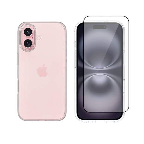 Vivid Set Gelly Back Cover Tempered Glass / Σιλικόνης Σετ με Τζαμάκι Διάφανο (iPhone 16 Plus)