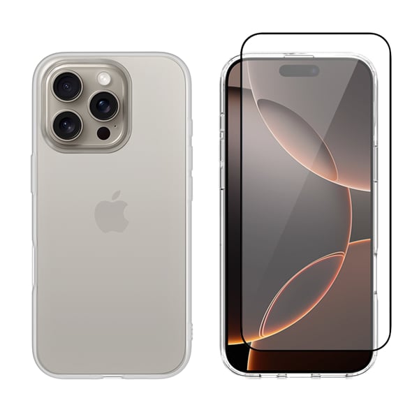 Vivid Set Gelly Back Cover Tempered Glass / Σιλικόνης Σετ με Τζαμάκι Διάφανο (iPhone 16 Pro)