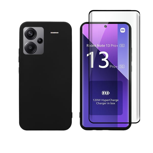 Vivid Set Matte Back Cover Tempered Glass Σετ με Τζαμάκι Μαύρο (Redmi Note 13 Pro+)