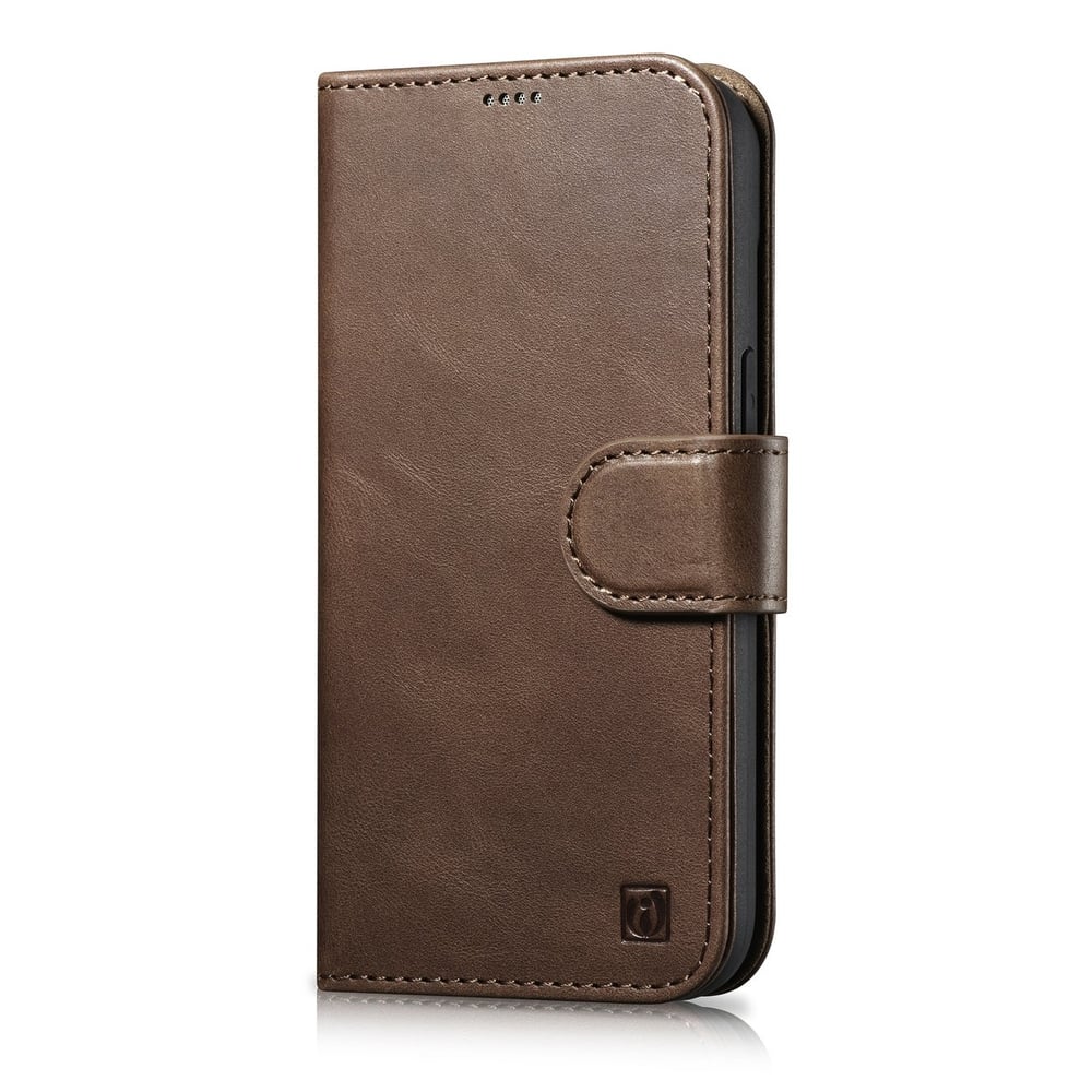 iCarer Oil Wax Anti-RFID Wallet Δερμάτινο Καφέ (iPhone 14 Plus)