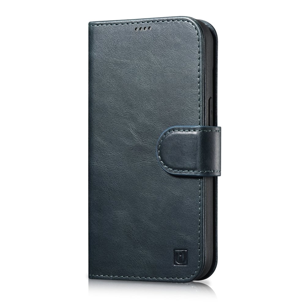 iCarer Oil Wax Anti-RFID Wallet Δερμάτινο Μπλε (iPhone 14 Plus)