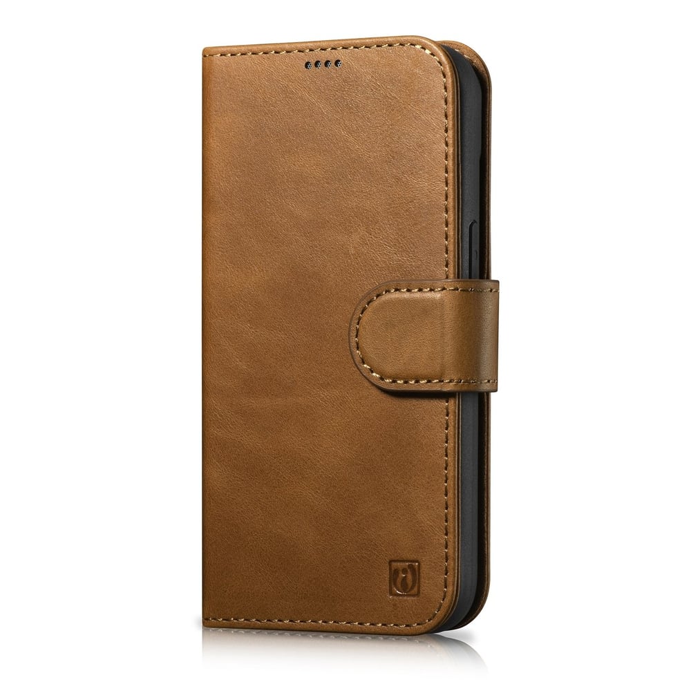 iCarer Oil Wax Anti-RFID Wallet Δερμάτινο Brown (iPhone 14 Plus)