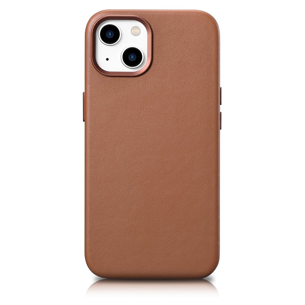 iCarer Genuine Leather Back Cover Δερμάτινο Καφέ (iPhone 14 Plus)