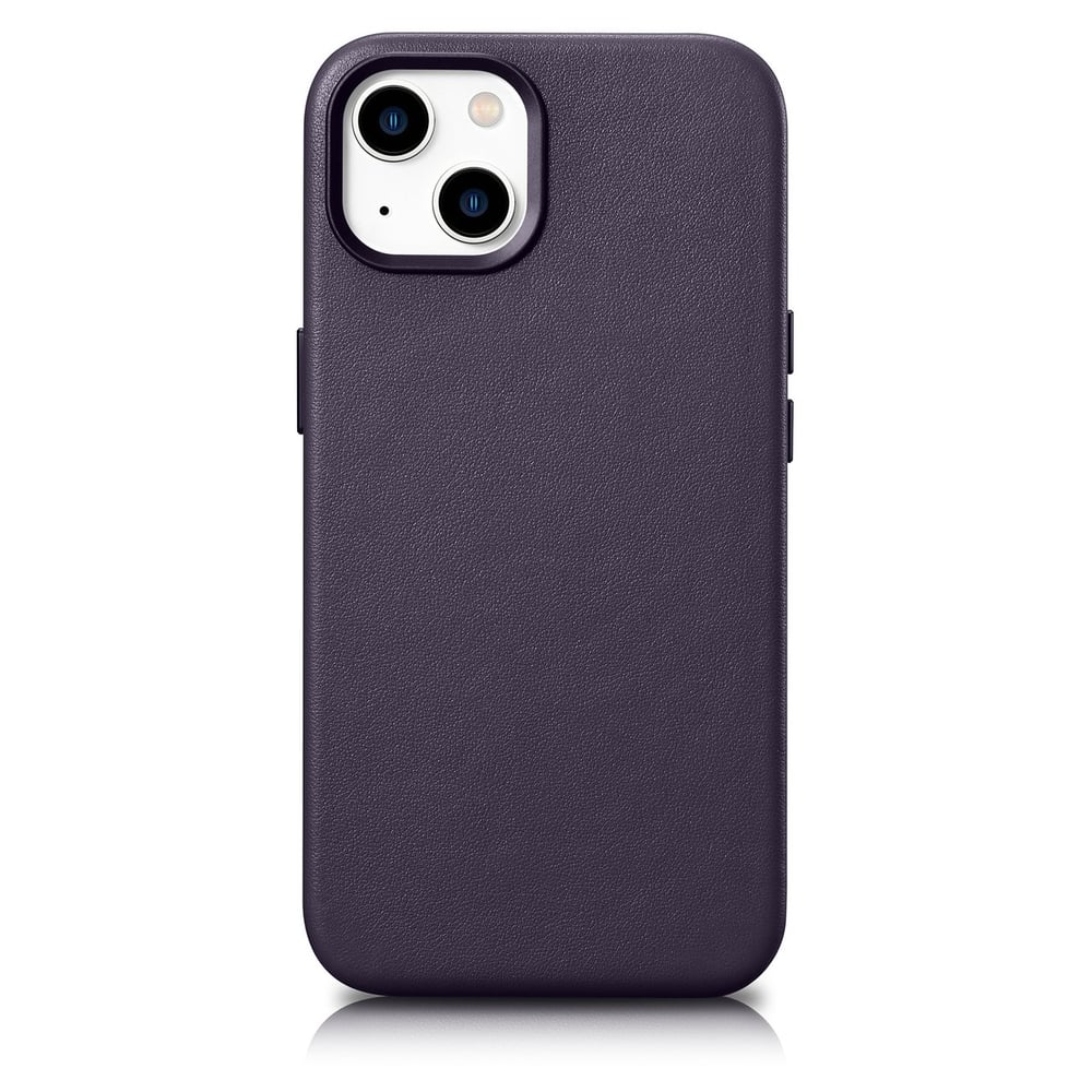 iCarer Genuine Leather Back Cover Δερμάτινο Μωβ (iPhone 14 Plus)