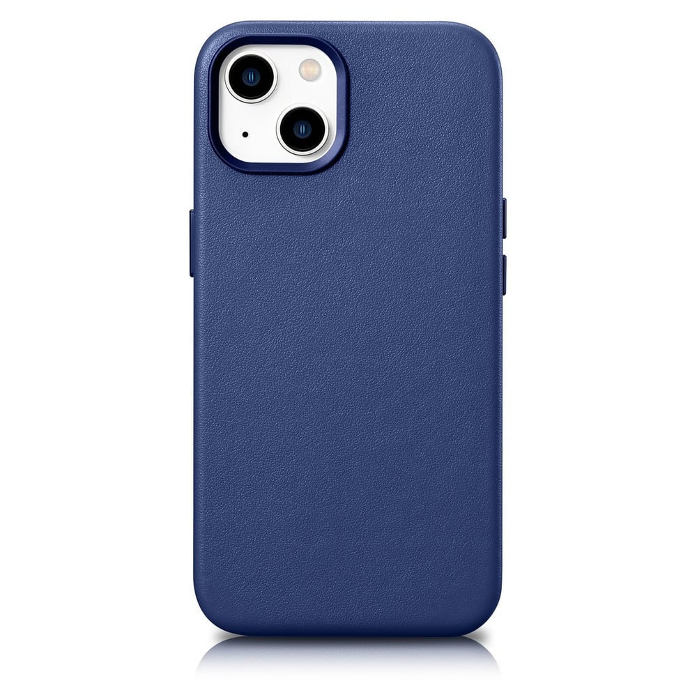 iCarer Genuine Leather Back Cover Δερμάτινο Μπλε (iPhone 14 Plus)