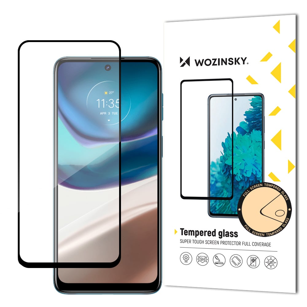 Wozinsky Case Friendly Full Glue Full Face Tempered Glass Μαύρο (Motorola Moto G42)