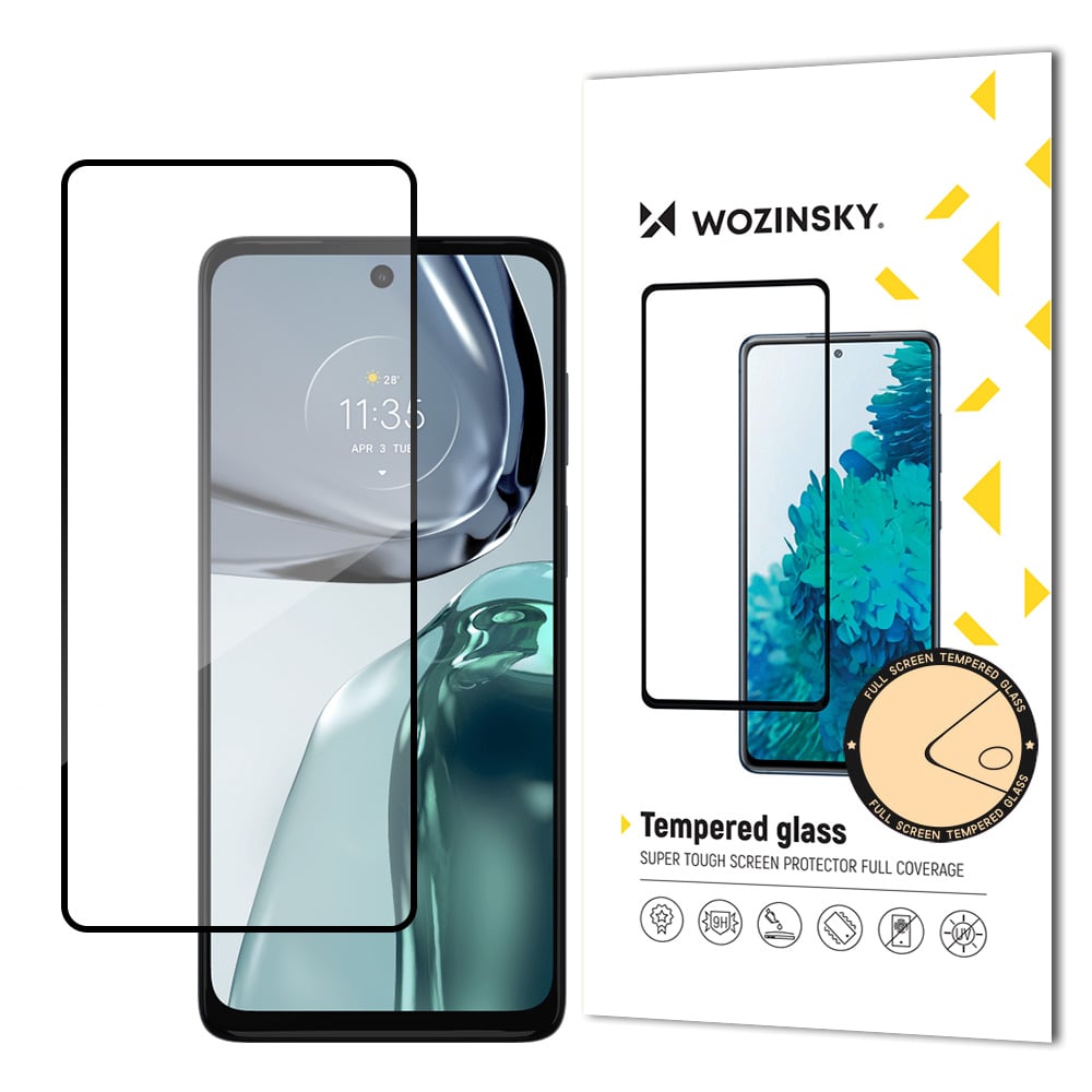Wozinsky Case Friendly Full Glue Full Face Tempered Glass Μαύρο (Motorola Moto G62)