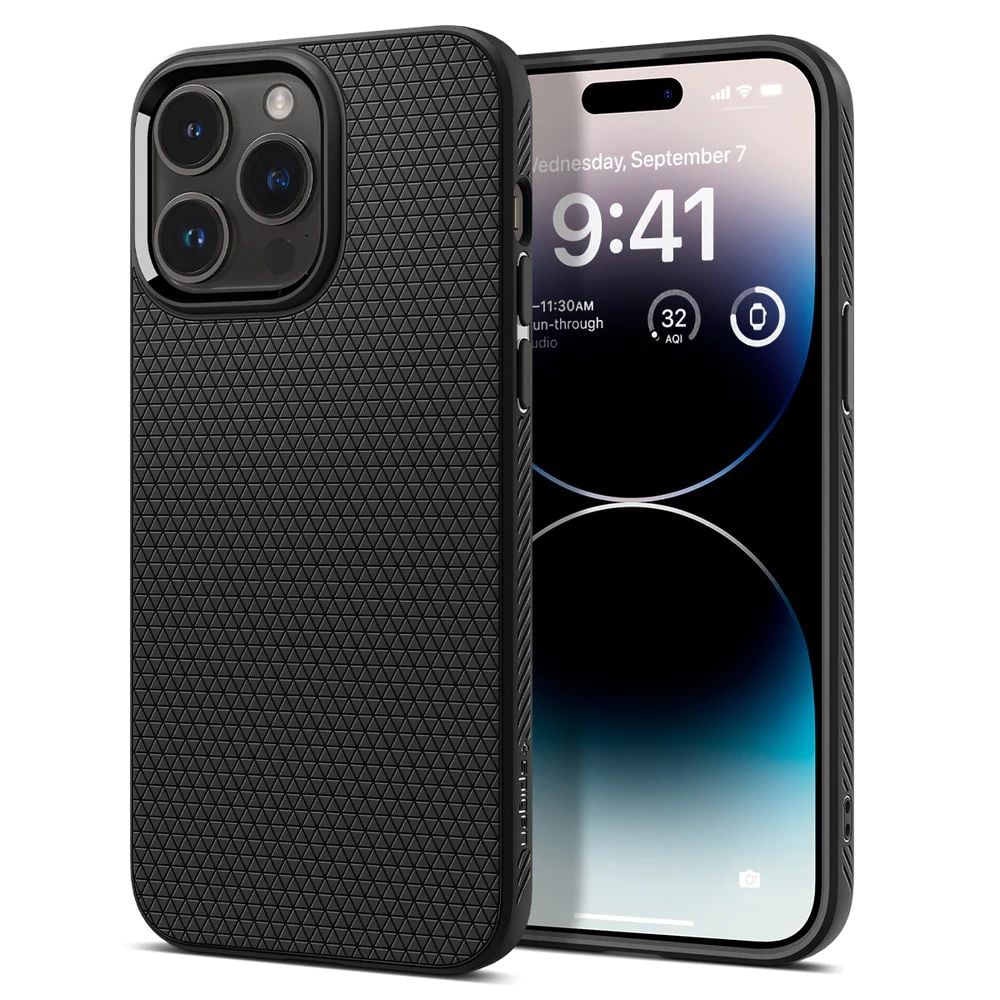 Spigen Liquid Air Back Cover Σιλικόνης Matte Black (iPhone 14 Pro)