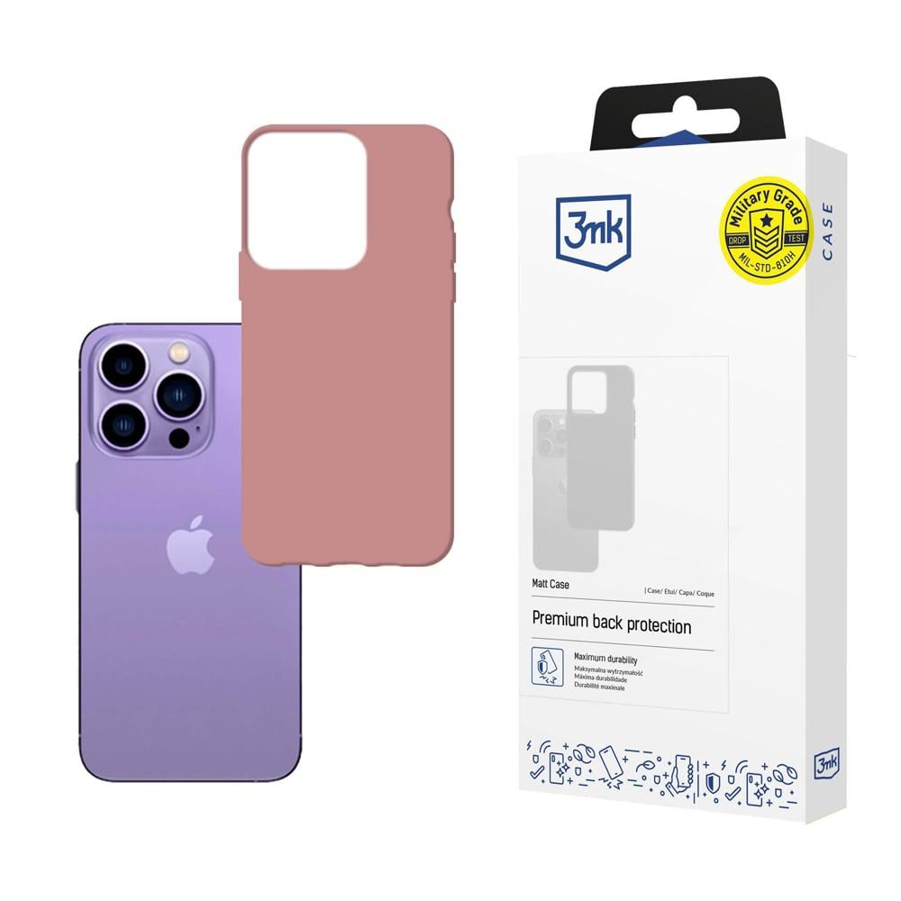 3MK Matt Lychee Back Cover Σιλικόνης 1.2mm Ροζ (iPhone 14 Pro Max)