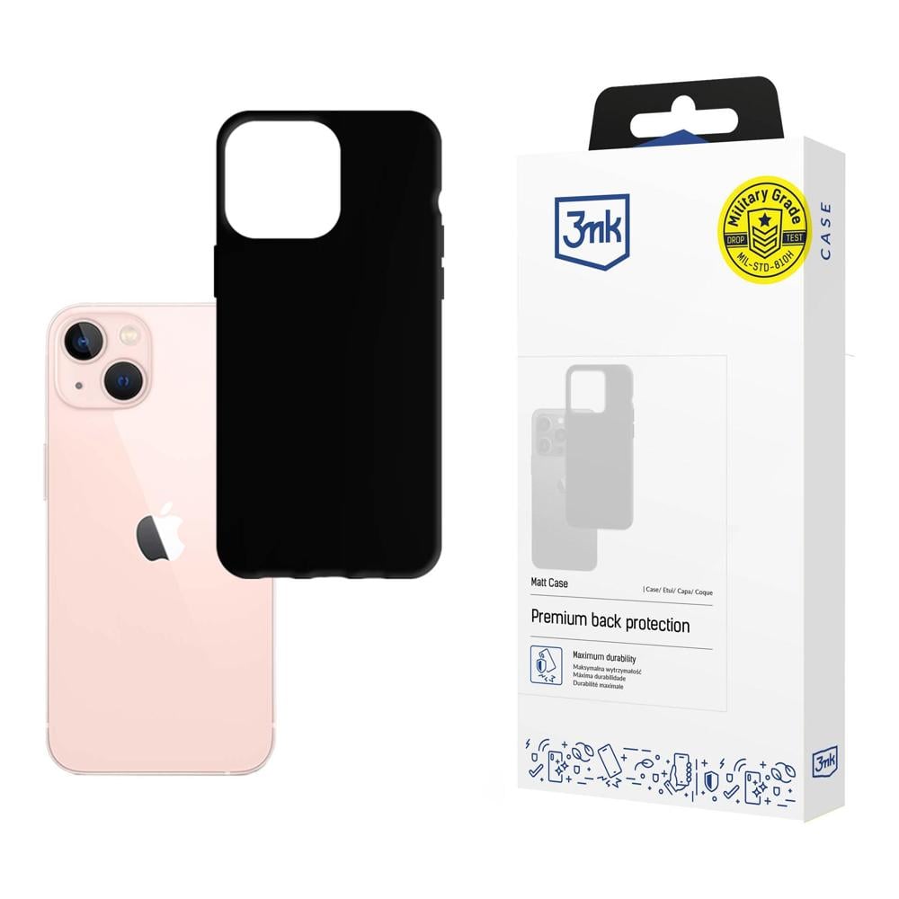 3MK Matt Back Cover Σιλικόνης 1.2mm Μαύρο (iPhone 14)