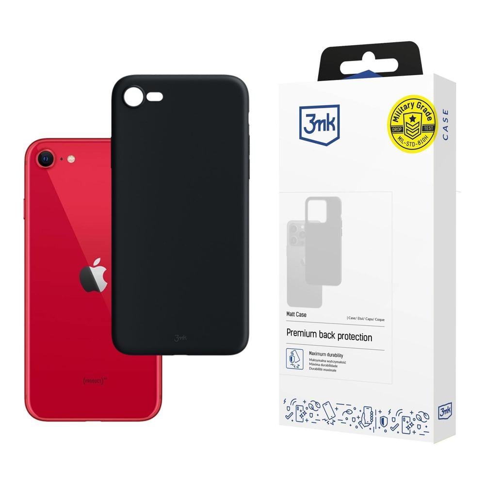 3MK Matt Back Cover Σιλικόνης 1.2mm Μαύρο (iPhone SE 2022/2020)
