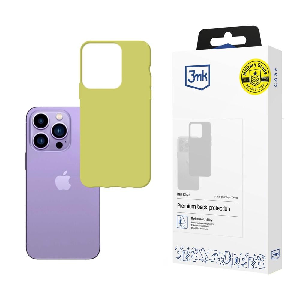 3MK Matt Back Cover Σιλικόνης 1.2mm Κίτρινο (iPhone 14 Pro Max)