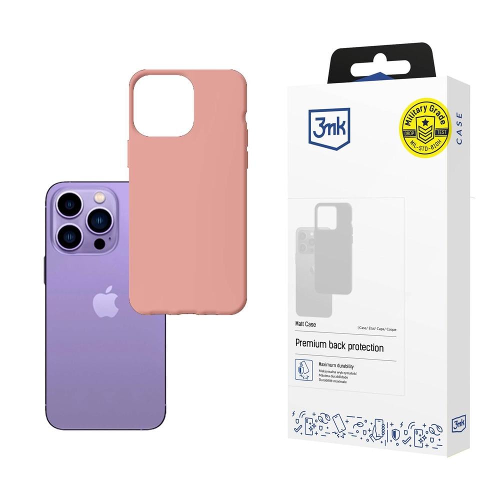 3MK Lychee Matt Back Cover Σιλικόνης 1.2mm Ροζ (iPhone 14 Pro)