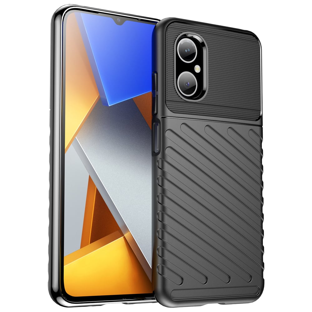 Hurtel Thunder Back Cover Σιλικόνης Μαύρο (Poco M4 5G)