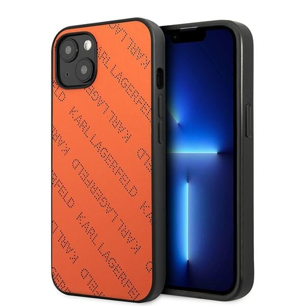 Karl Lagerfeld Perforated Allover Back Cover Πλαστικό Πορτοκαλί (iPhone 13 mini)