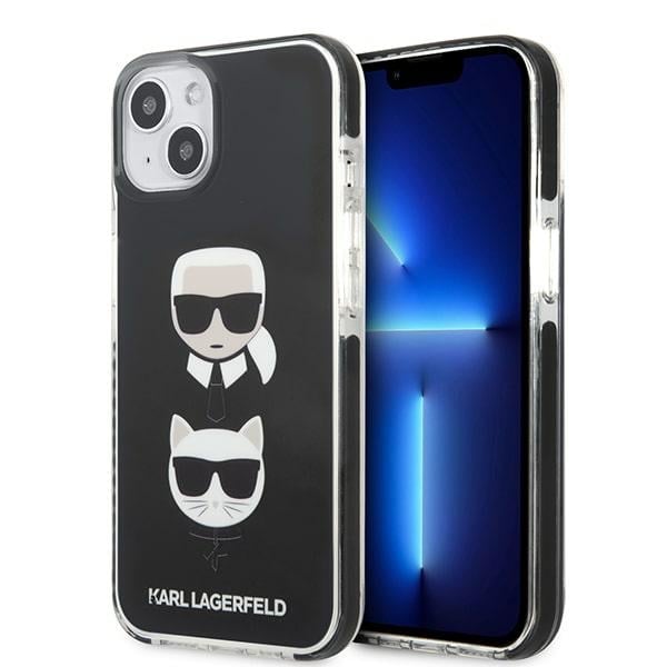 Karl Lagerfeld Karl & Choupette Heads Back Cover Πλαστικό / Σιλικόνης Μαύρο (iPhone 13 mini)
