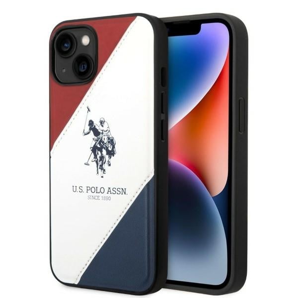 U.S. Polo Assn. Tricolor Embossed Back Cover Δερματίνης / Σιλικόνης Κόκκινο / Λευκό / Μπλε (iPhone 14 Plus)