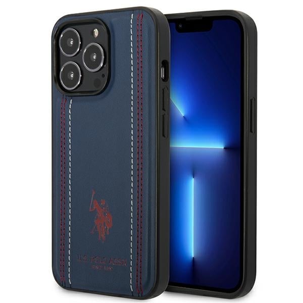 U.S. Polo Assn. Leather Stitch Back Cover Δερματίνης / Σιλικόνης Navy Μπλε (iPhone 14 Pro Max)