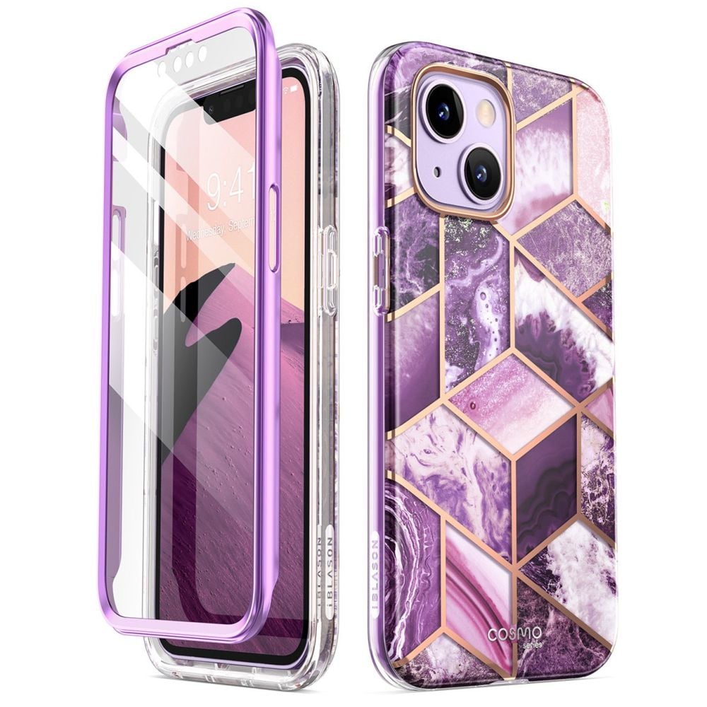 Supcase Cosmo 360 Full Cover Σιλικόνης 2mm Marble Purple (iPhone 14 Plus)