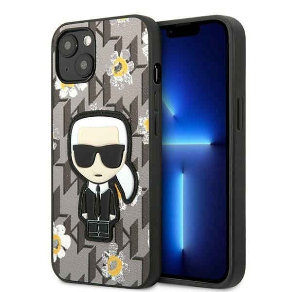 Karl Lagerfeld Ikonik Flower Back Cover Πλαστικό Γκρι (iPhone 13 mini)